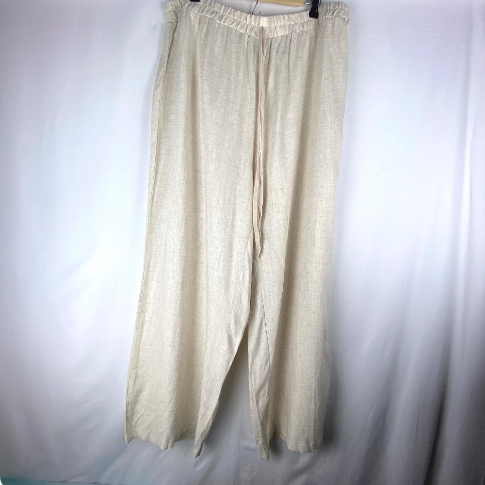 Linen Blend 4XL Wide Leg Pants